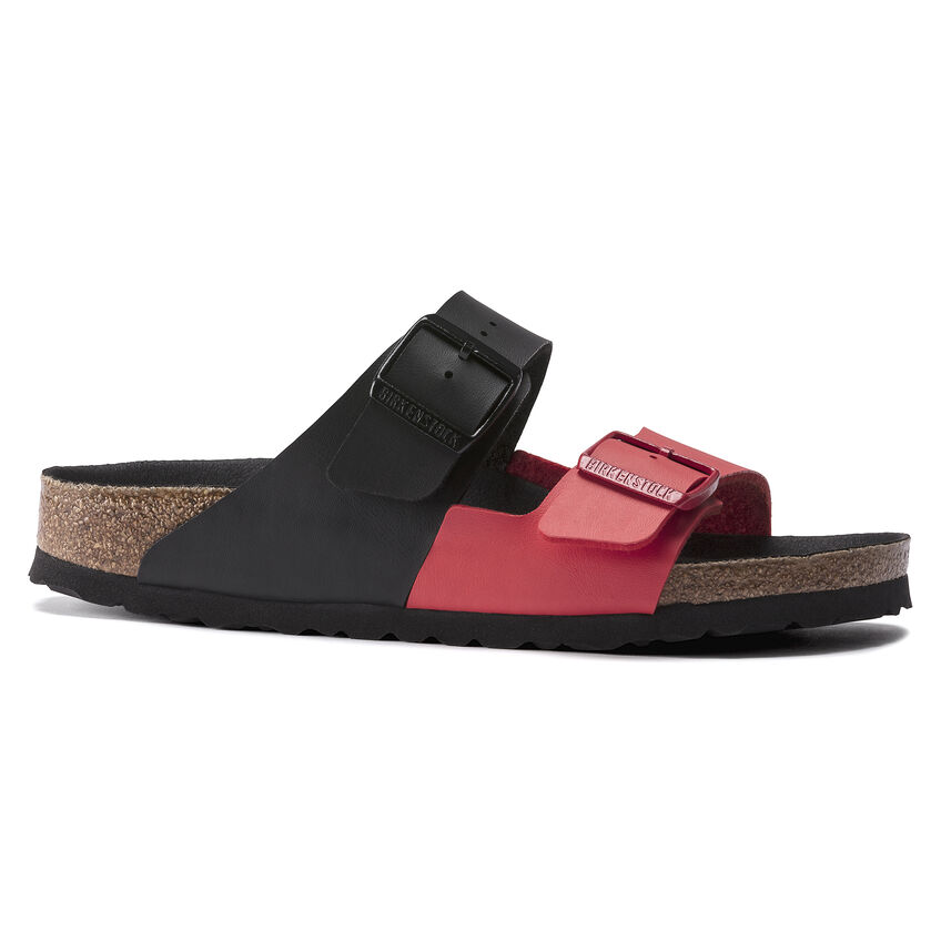 Birkenstock Arizona Split Birko-Flor Black Poppy Red